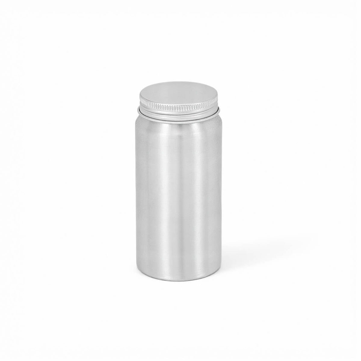 Zilveren aluminium fles met schroefdeksel, foto 2