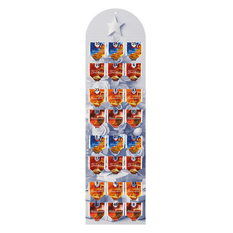Thee-adventskalender voor aan de muur met 24 genummerde theezakjes