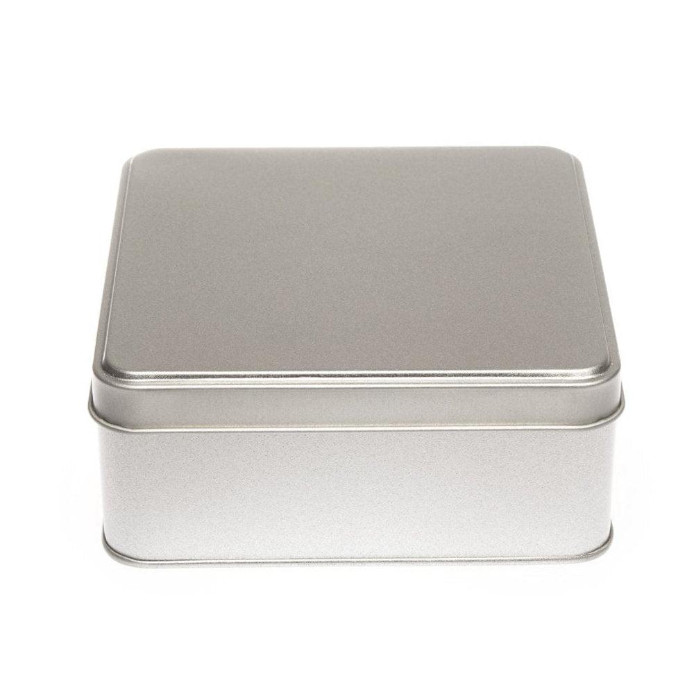 Laag vierkant zilver blik met deksel, foto 5