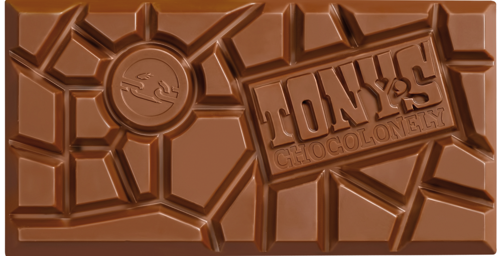 Tony's Chocolonely cadeaureep Bedankt, uitgepakte reep