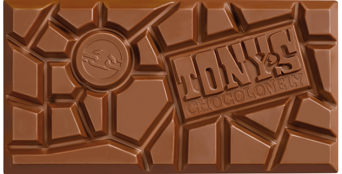 Tony's Chocolonely cadeaureep Bedankt, uitgepakte reep