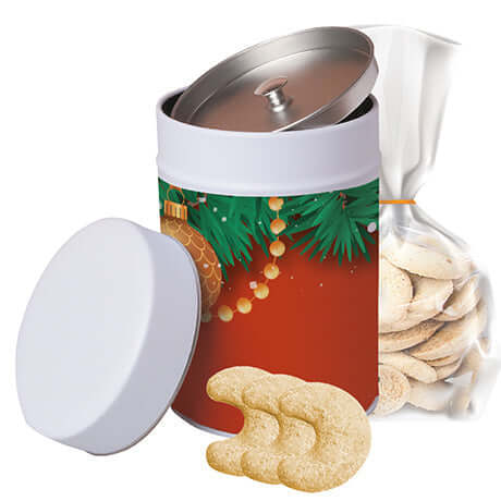 Wit blik met vanillekoekjes bedrukken