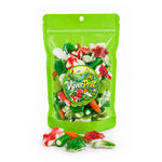 Snoep in neon stazak "Vijverpret", snoepmix met visjes en kikkers (225 of 450 gram)