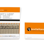 Bedrukt visitekaartje met tien zaadsticks, voor- en achterkant