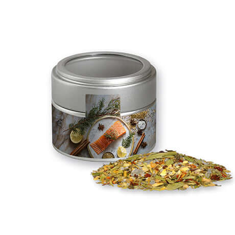 Kerstkruidenmix Vis (55g) in Zilveren Vensterblik Bedrukken