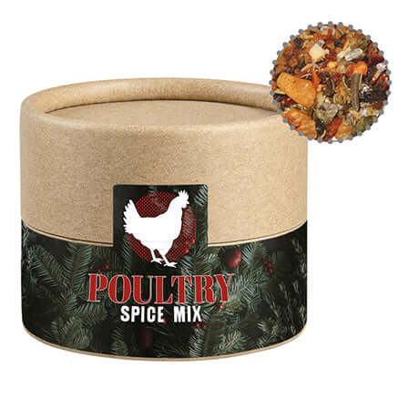 Kerstkruidenmix Gevogelte (30g) in Kraft Mini Doosje met Bedrukte Wikkel