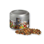 Alt Tag: Weihnachts Gewürzmischung Geflügel, ca. 55g, Metalldose mini mit Sichtfenster silber bedrukken – ca. 55g silberne Mini-Metalldose mit Gewürzmix