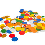 Losse ronde confetti van zaadpapier in verschillende kleuren