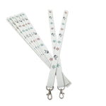 Zaadpapier keycords met bloemenprint en metalen karabijnhaak