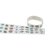 Zaadpapier polsbandjes met bloemenprint, één dichtgemaakt als bandje