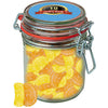 Zitrone und Orangen bonbons, ca. 200g, Bonbonglas Maxi bedrukken – ca. 200g in glazen beugelpot met citroen- en sinaasappelsnoep