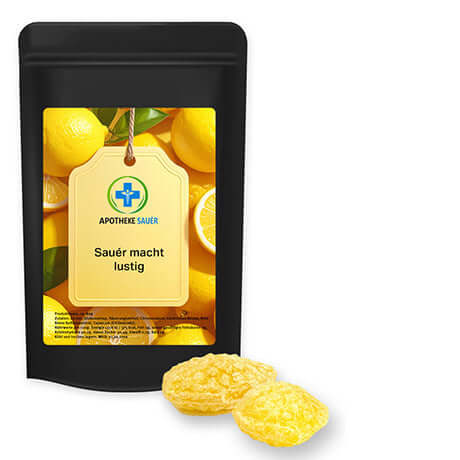 Citroenbonbons met Vitamine D (80g) in Zwarte Stazak