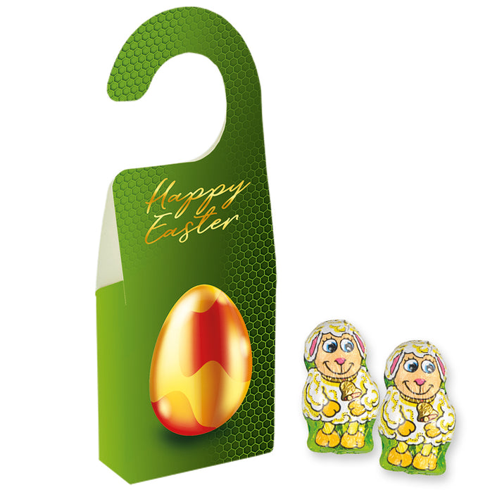 Schoko-Lamm, ca. 36g, Türhänger Box bedrukken – promotionele snack