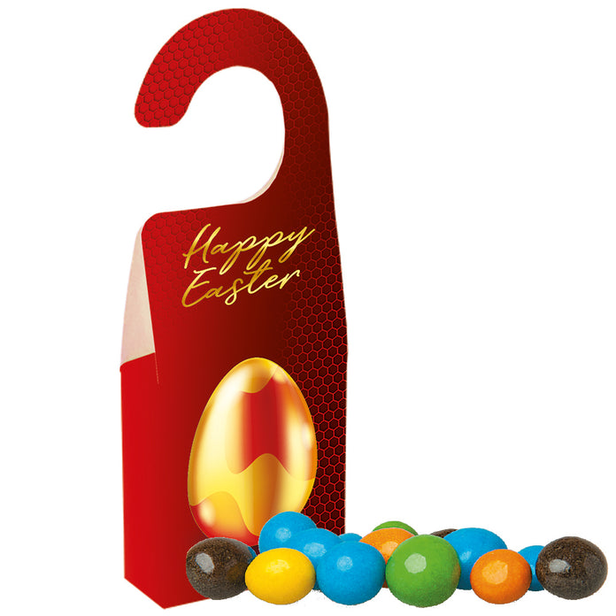 Bunte Schoko Erdnüsse, ca. 15g, Türhänger Box bedrukken – promotionele snack