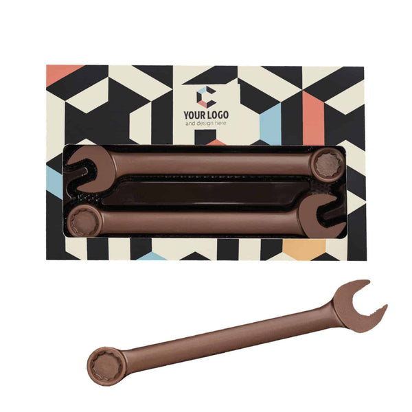 Chocolade steeksleutels in eigen verpakking