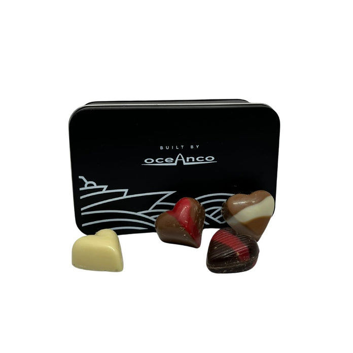 Matzwartblikjehartjeschocolade productafbeelding